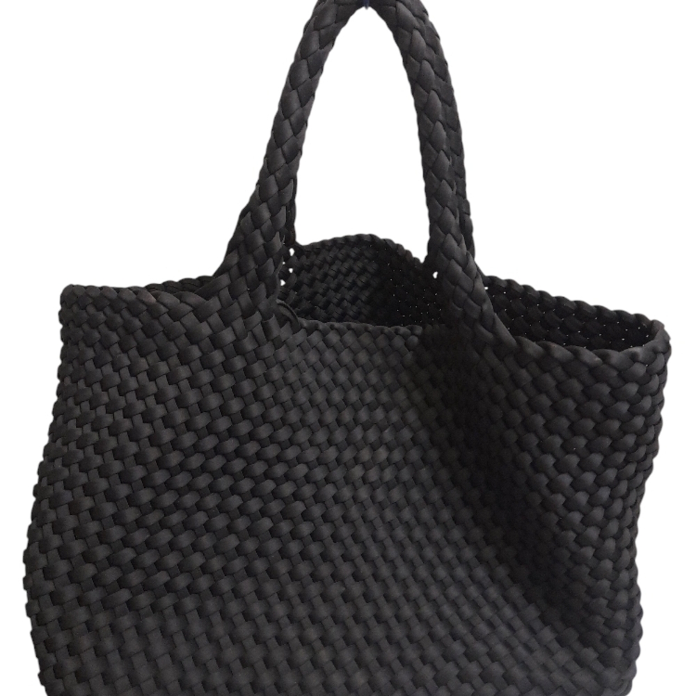 Naghedi St. Barths Black Woven Tote Bag